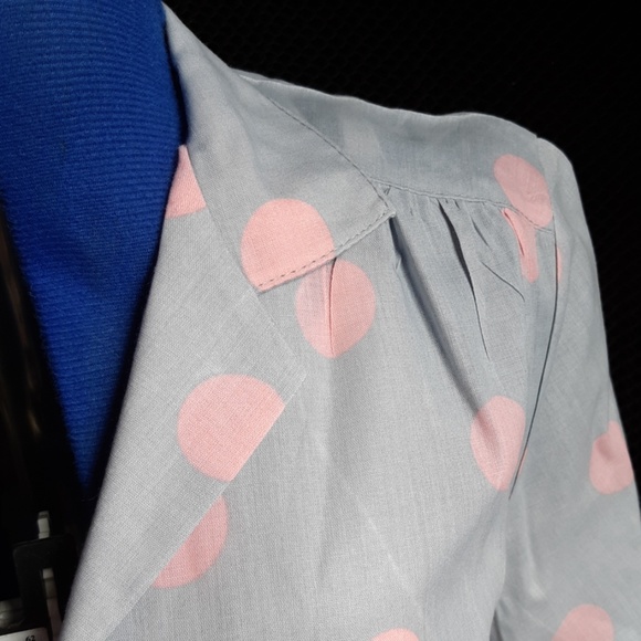 Vintage Grey and pink polka dot button down. - Picture 3 of 5
